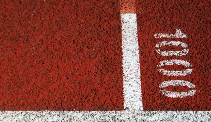 Running track with 1000 written on to signify the fact I run 1000km in 2022
