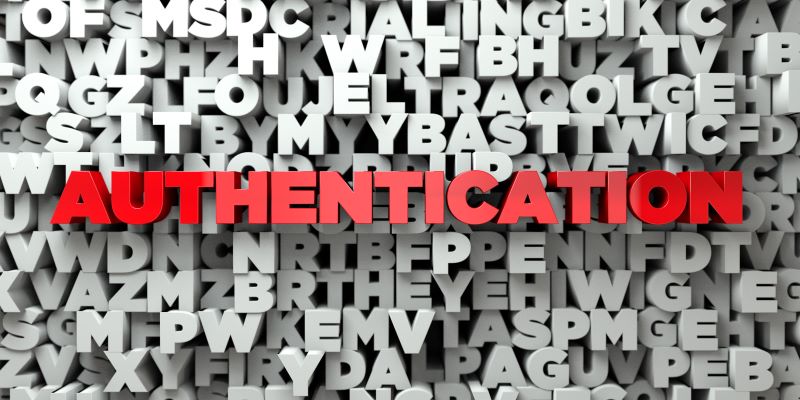 Authentication written in block text